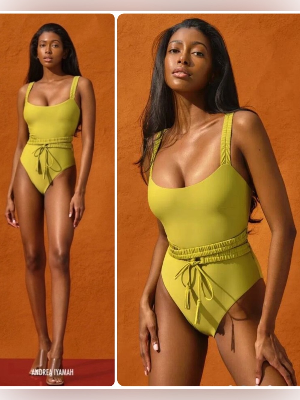 Andrea Iyamah Antii Wasabi Chic Stretchy-Straps One-Piece Swimsuit NWT $225